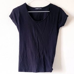 Black V/Scoop Neck T-Shirt